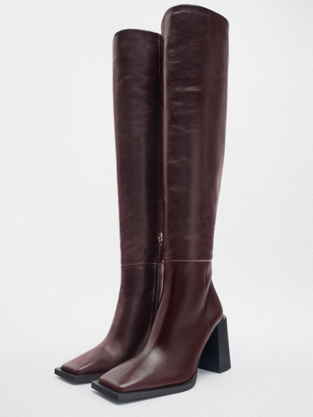 ZARA burgundy knee-high boots – size 40 (US 9)